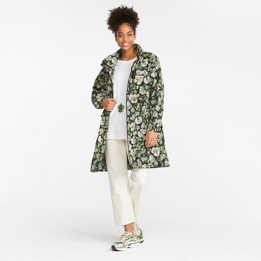 Black / Flower AOP Puma PUMA x LIBERTY Women's Rain Jacket | 1452YATMB