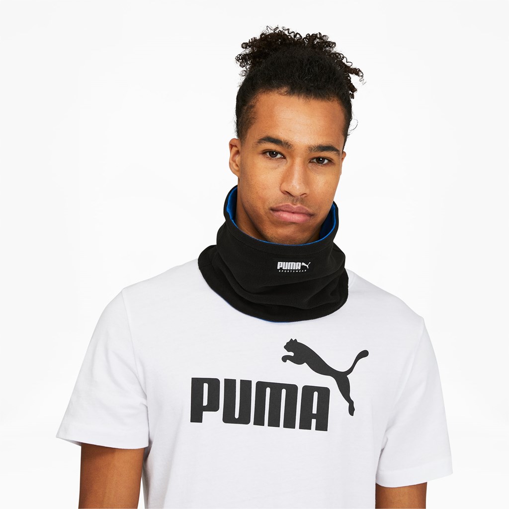 Black / Future Blue Puma Reversible Neck Warmer Men's Warmer | 8152RBELY