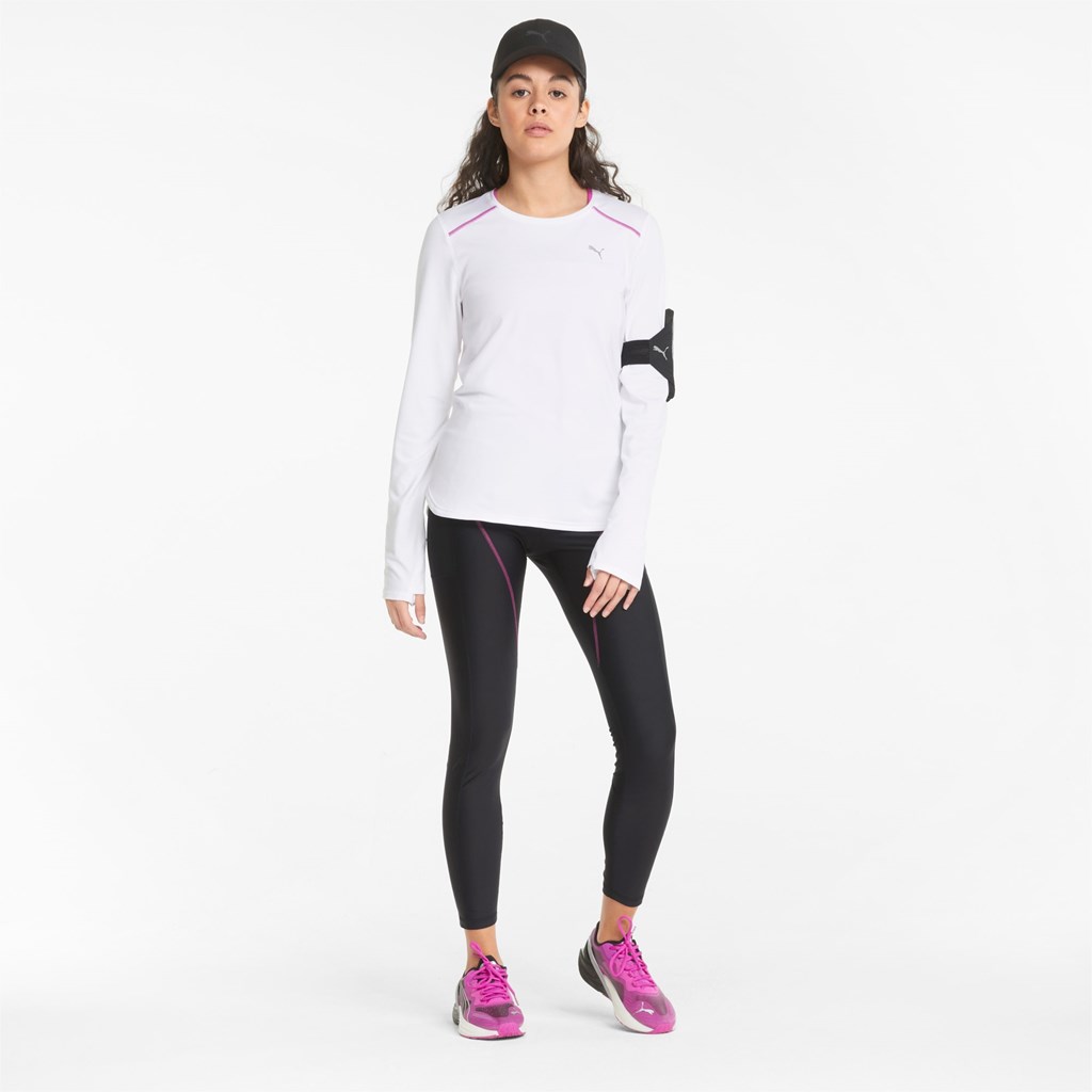 Black / Grape Wine Puma Marathon High Waist Full-Length Running Women's Leggings | 1583AIZDR