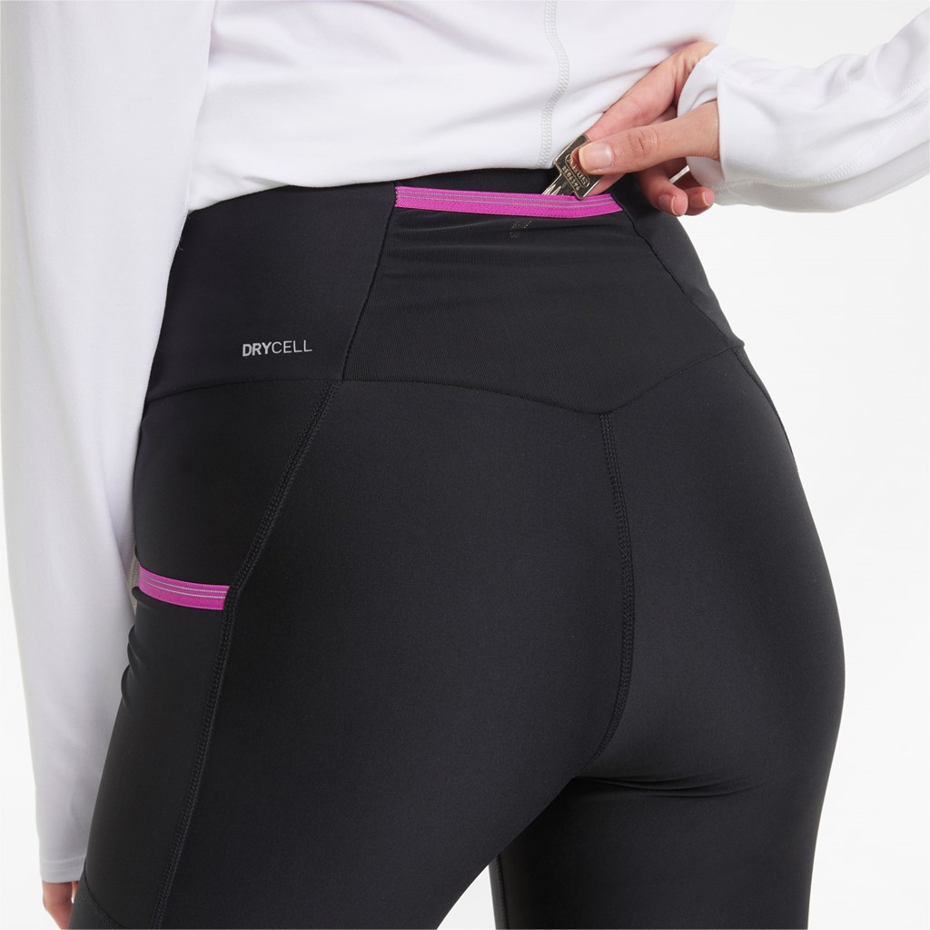 Black / Grape Wine Puma Marathon High Waist Full-Length Running Women's Leggings | 1583AIZDR