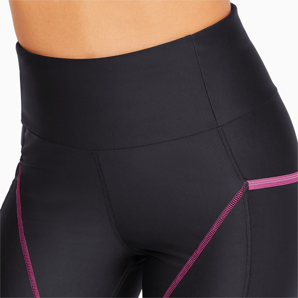 Black / Grape Wine Puma Marathon High Waist Full-Length Running Women's Leggings | 1583AIZDR