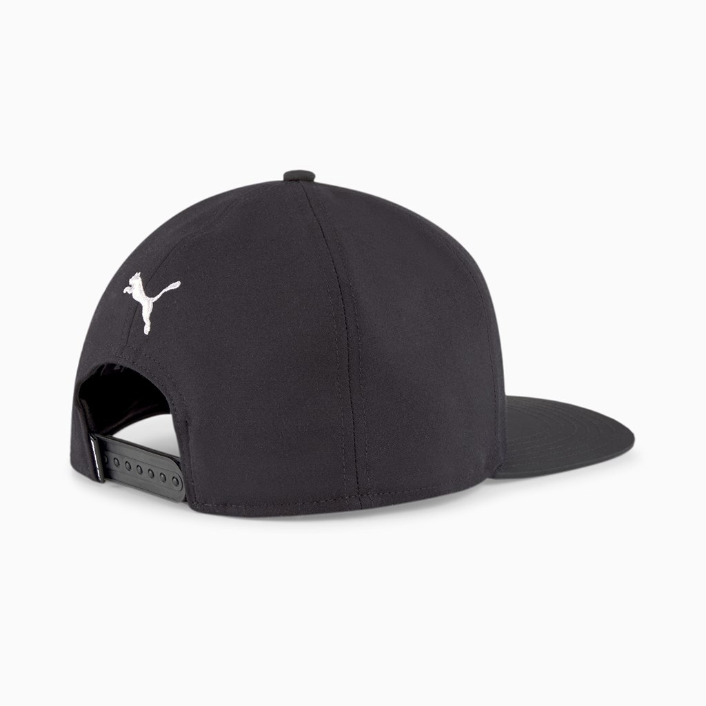 Black / Gray Violet Puma Flat Brim Men's Cap | 1253DXVRH