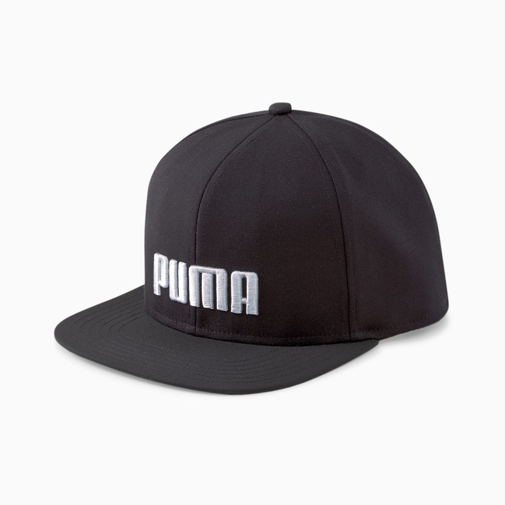 Black / Gray Violet Puma Flat Brim Men\'s Cap | 1253DXVRH