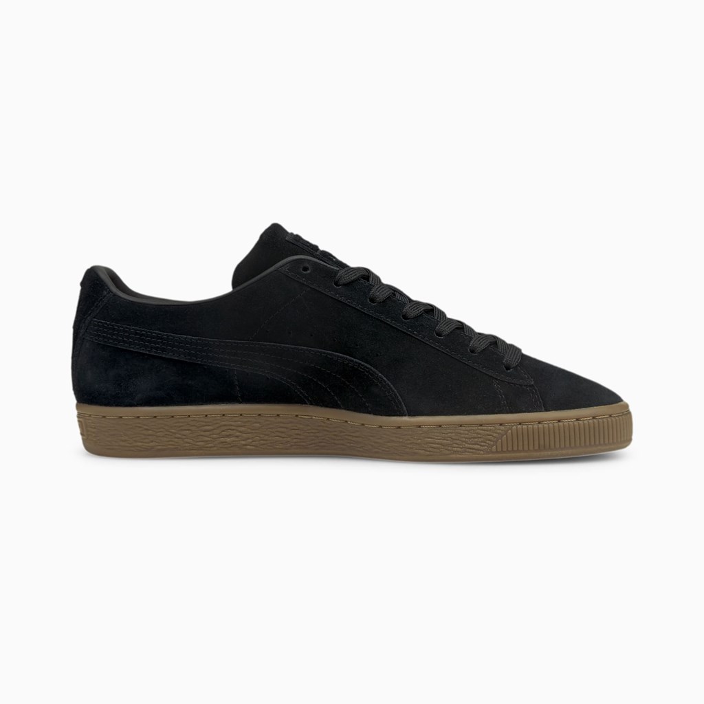 Black / Gum Puma Suede Gum Men's Sneakers | 9306SWIKG