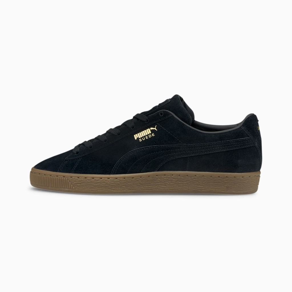 Black / Gum Puma Suede Gum Men\'s Sneakers | 9306SWIKG