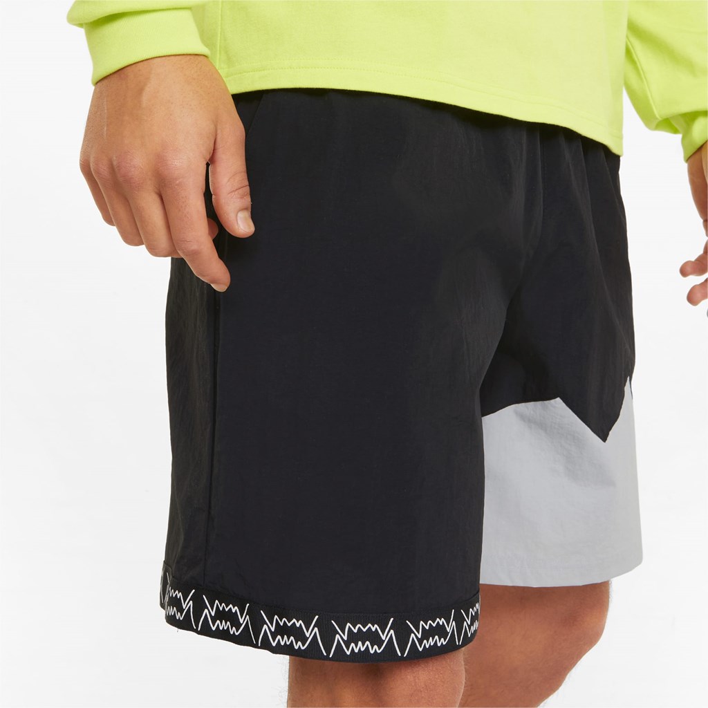 Black / Harbor Mist Puma Jaws Woven Basketball Men's Shorts | 1850KIXHJ