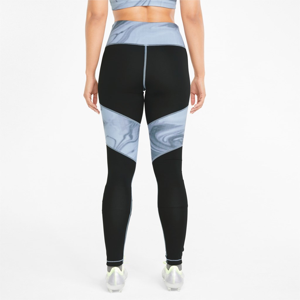 Black / Harbor Mist Puma individualLIGA Soccer Women's Leggings | 3549IWYUL