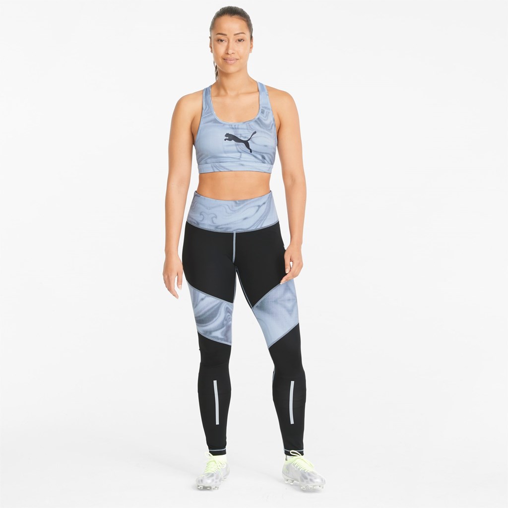 Black / Harbor Mist Puma individualLIGA Soccer Women's Leggings | 3549IWYUL