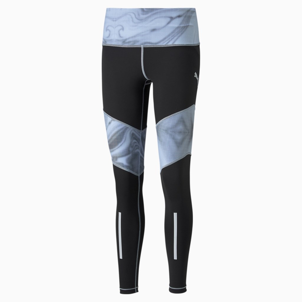 Black / Harbor Mist Puma individualLIGA Soccer Women's Leggings | 3549IWYUL