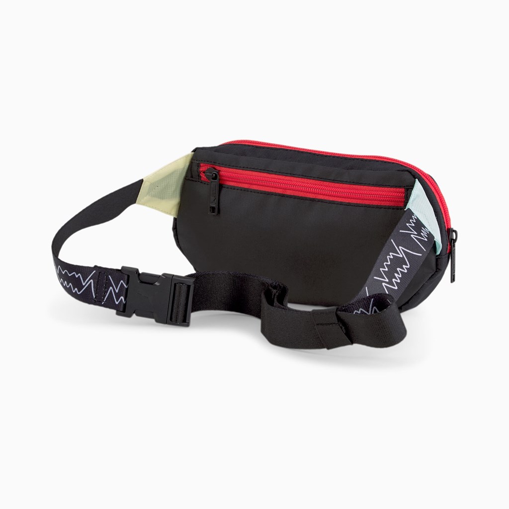 Black / High Risk Red / Eggshell Blue Puma Basketball Waist Men's Bag | 3190BZRKU