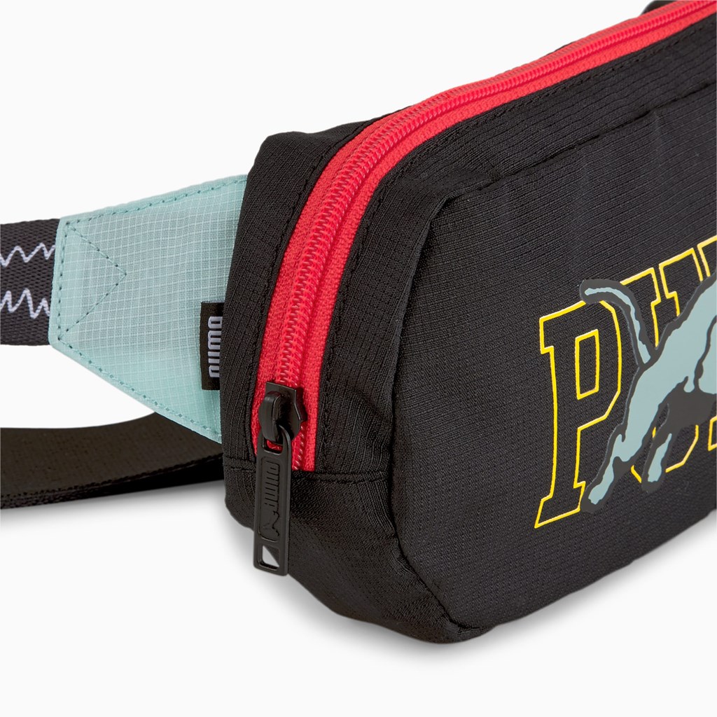 Black / High Risk Red / Eggshell Blue Puma Basketball Waist Men's Bag | 3190BZRKU