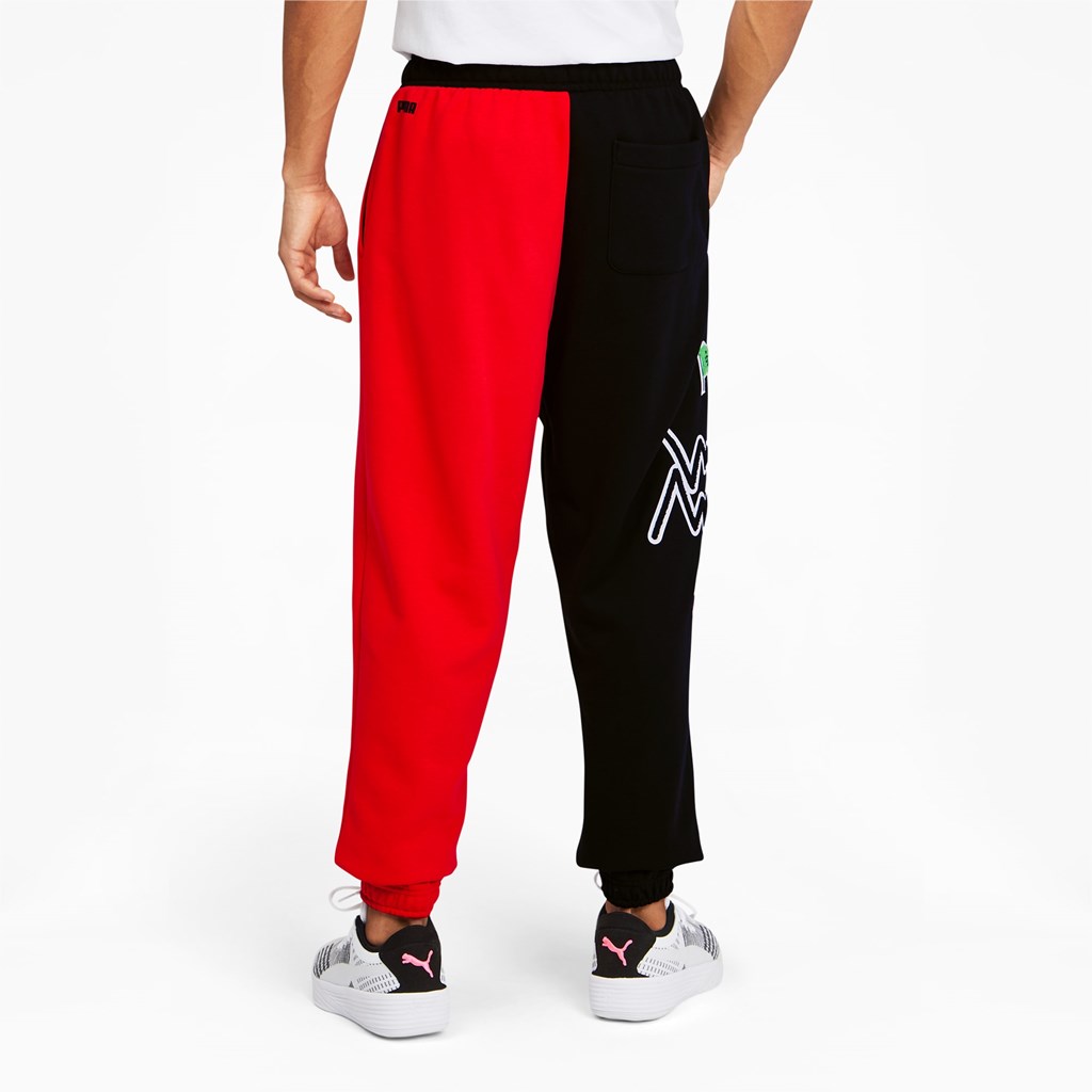 Black / High Risk Red Puma Combine Basketball Men's Pants | 0241SWQMF