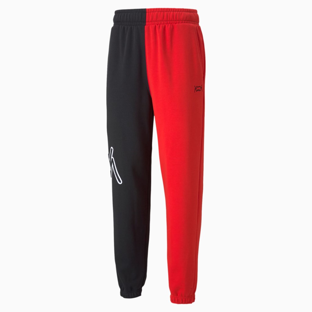 Black / High Risk Red Puma Combine Basketball Men's Pants | 0241SWQMF