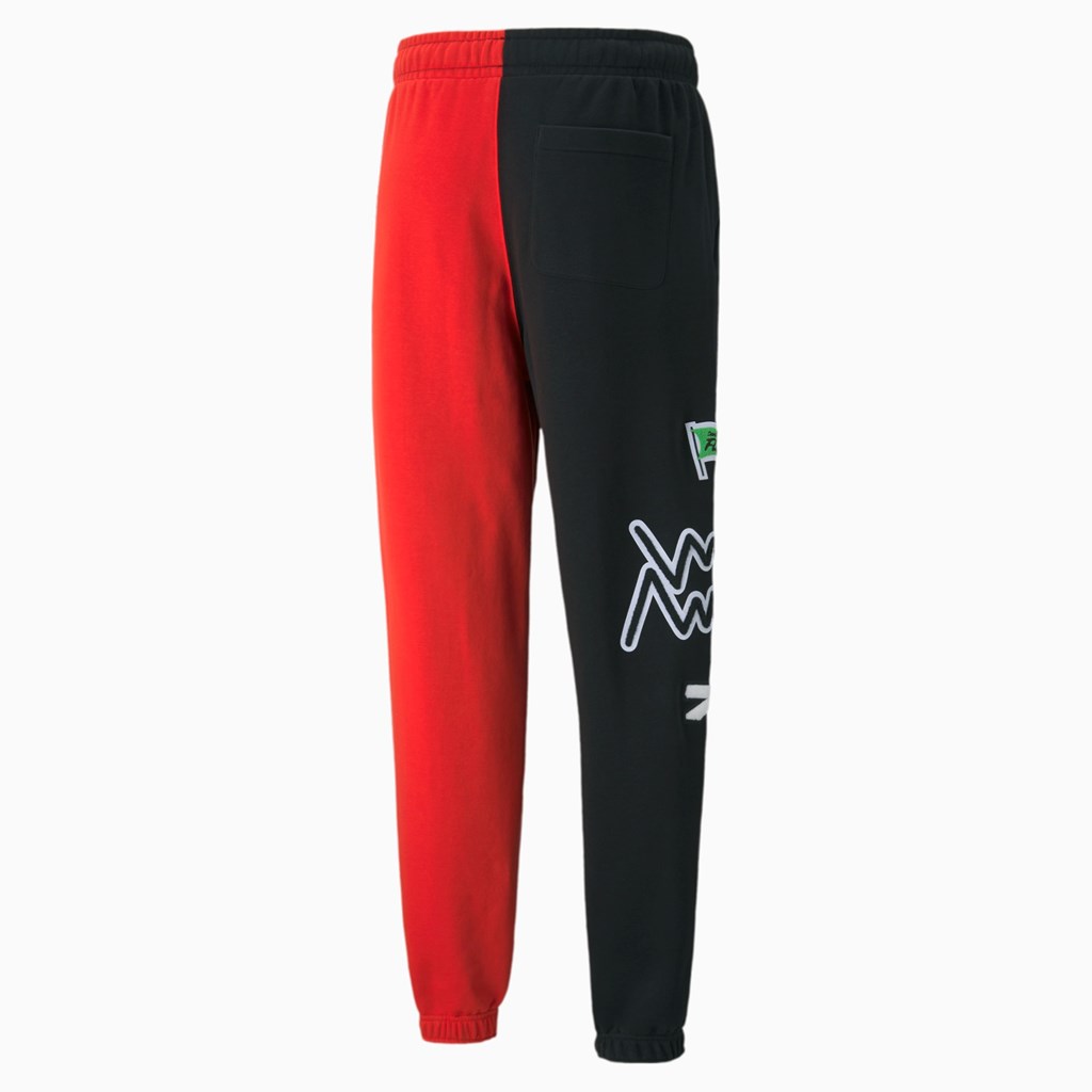 Black / High Risk Red Puma Combine Basketball Men's Pants | 0241SWQMF