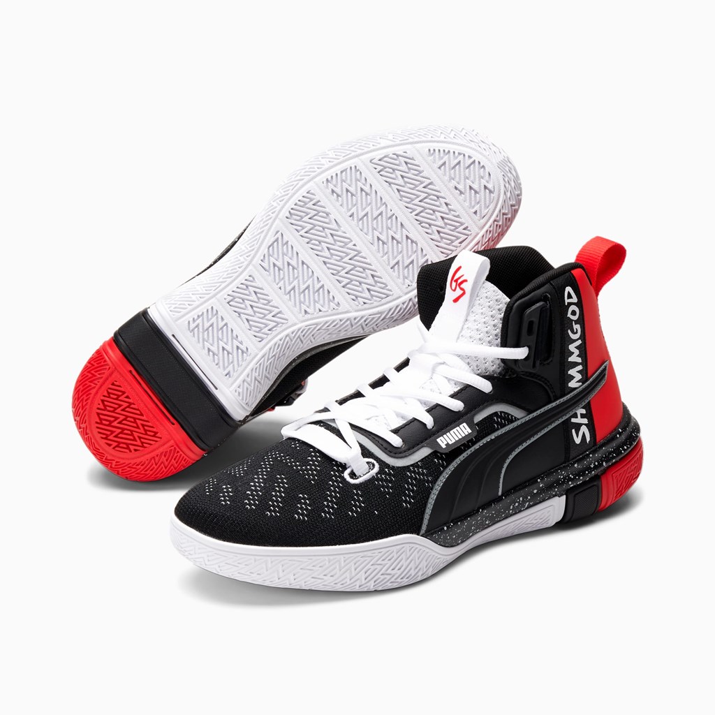 Black / High Risk Red Puma Legacy Shammgod Men's Basketball Shoes | 0768PEOSI