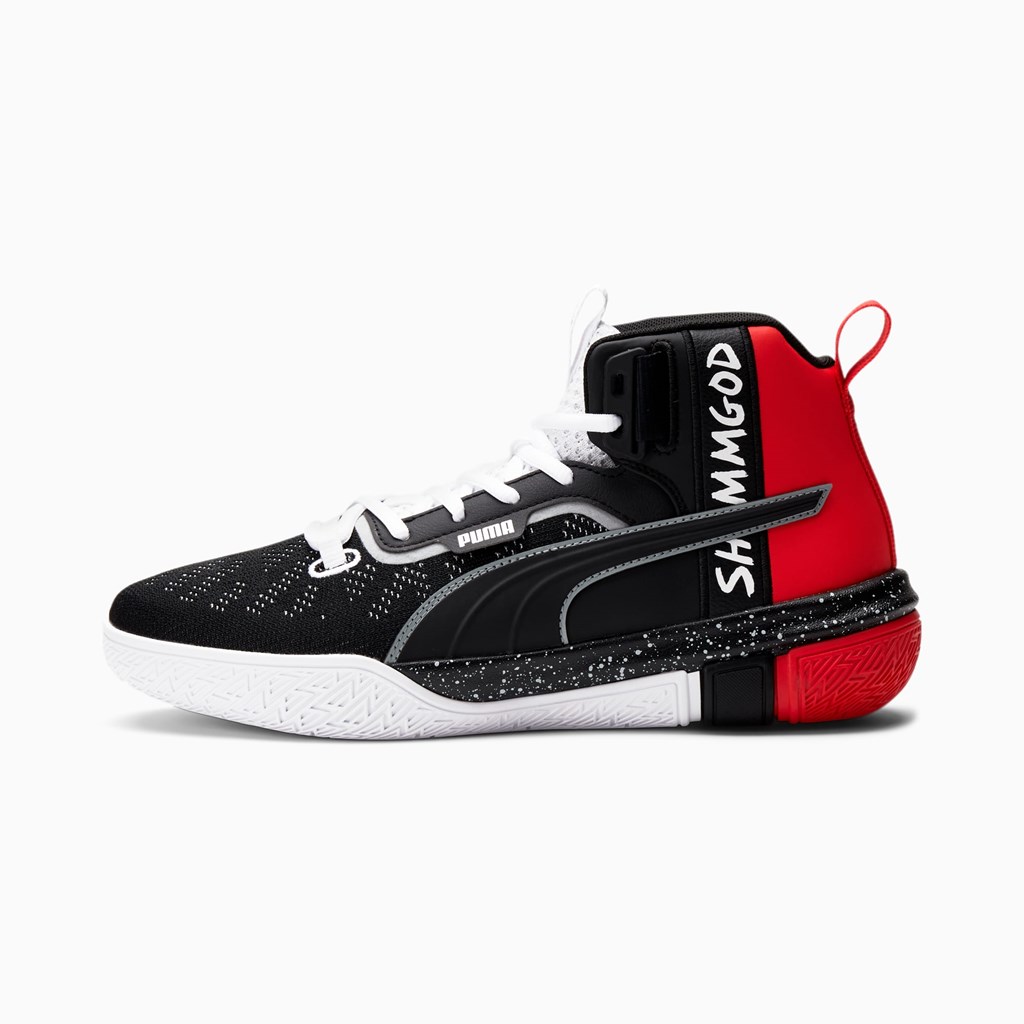 Black / High Risk Red Puma Legacy Shammgod Men\'s Basketball Shoes | 0768PEOSI