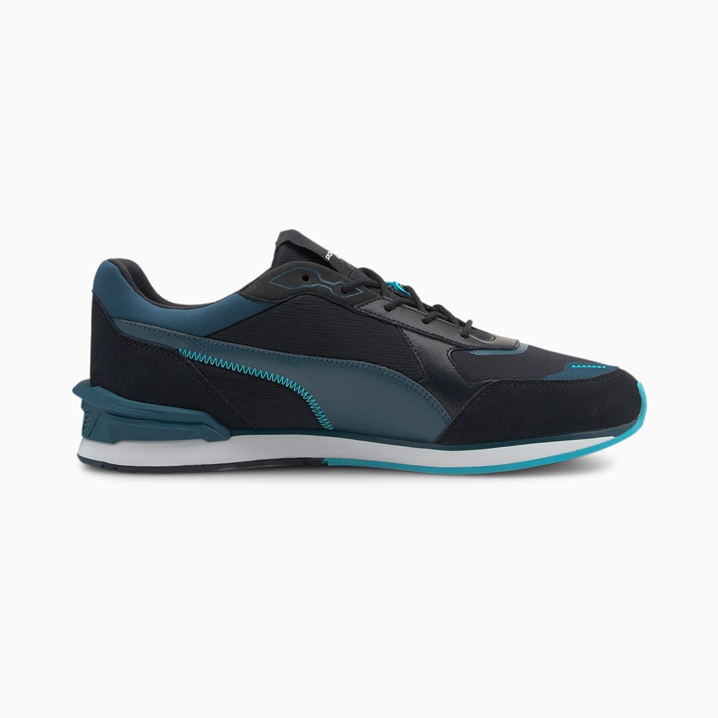 Black / Intense Blue / White Puma Porsche Legacy Low Racer Men's Motorsport Shoes | 2315NOULC