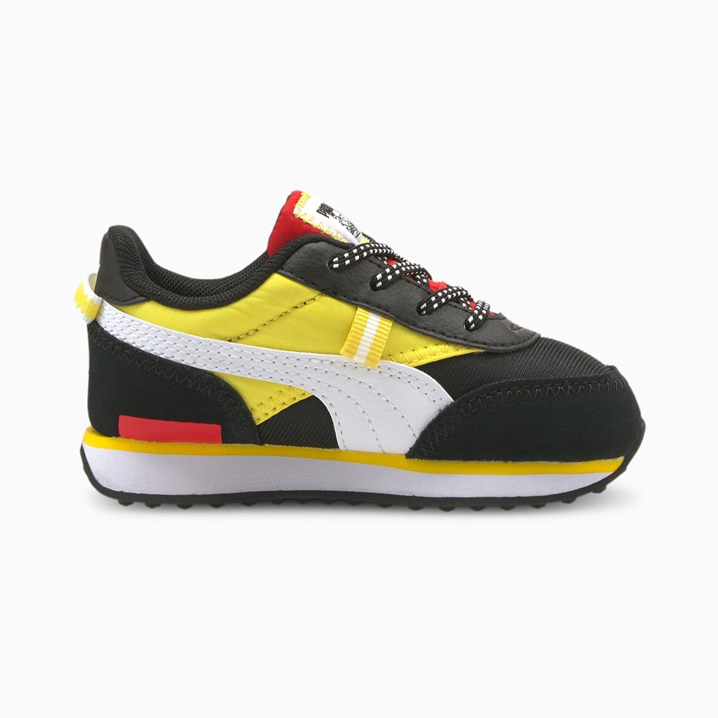 Black / Maize Puma PUMA x PEANUTS Future Rider Toddler Boys' Sneakers | 4219YHCQD