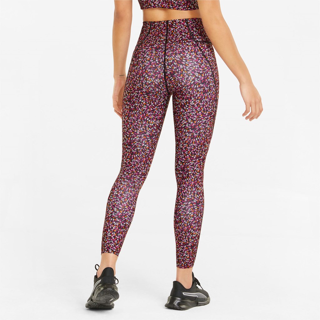 Black / Multi print Puma Forever Luxe Graphic Training Women's Leggings | 3092CPBTH