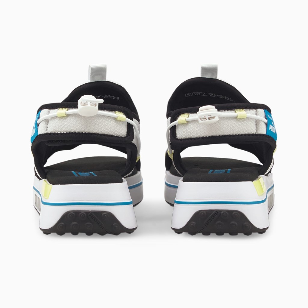 Black / Nimbus Cloud / Fresh Yellow Puma Surf Men's Sandals | 4618ZYOED