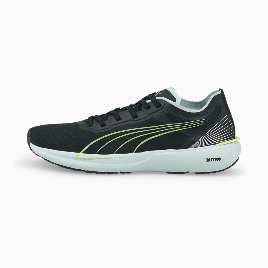 Black / Nitro Blue Puma Liberate NITRO Women\'s Running Shoes | 8067GSRTZ