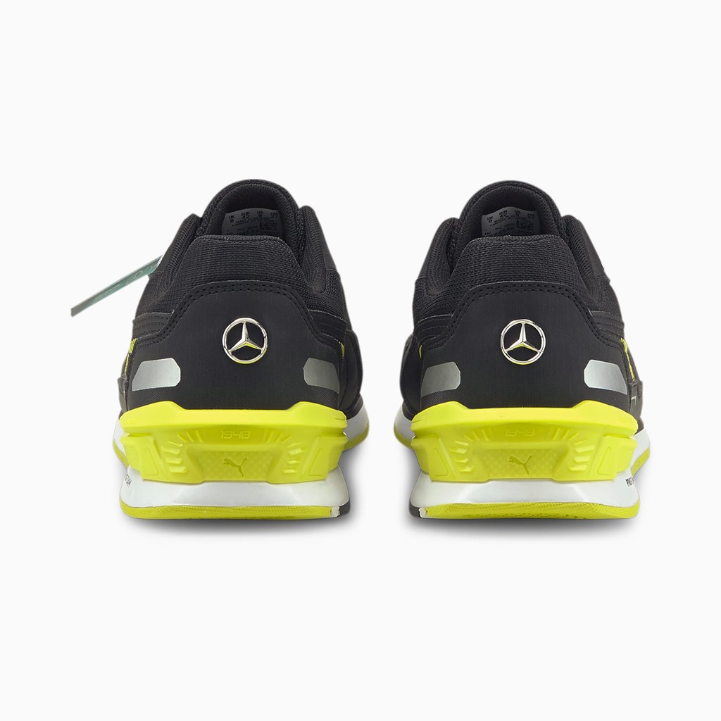 Black / Nrgy Yellow / White Puma Mercedes F1 Low Racer Men's Motorsport Shoes | 2834XINHT