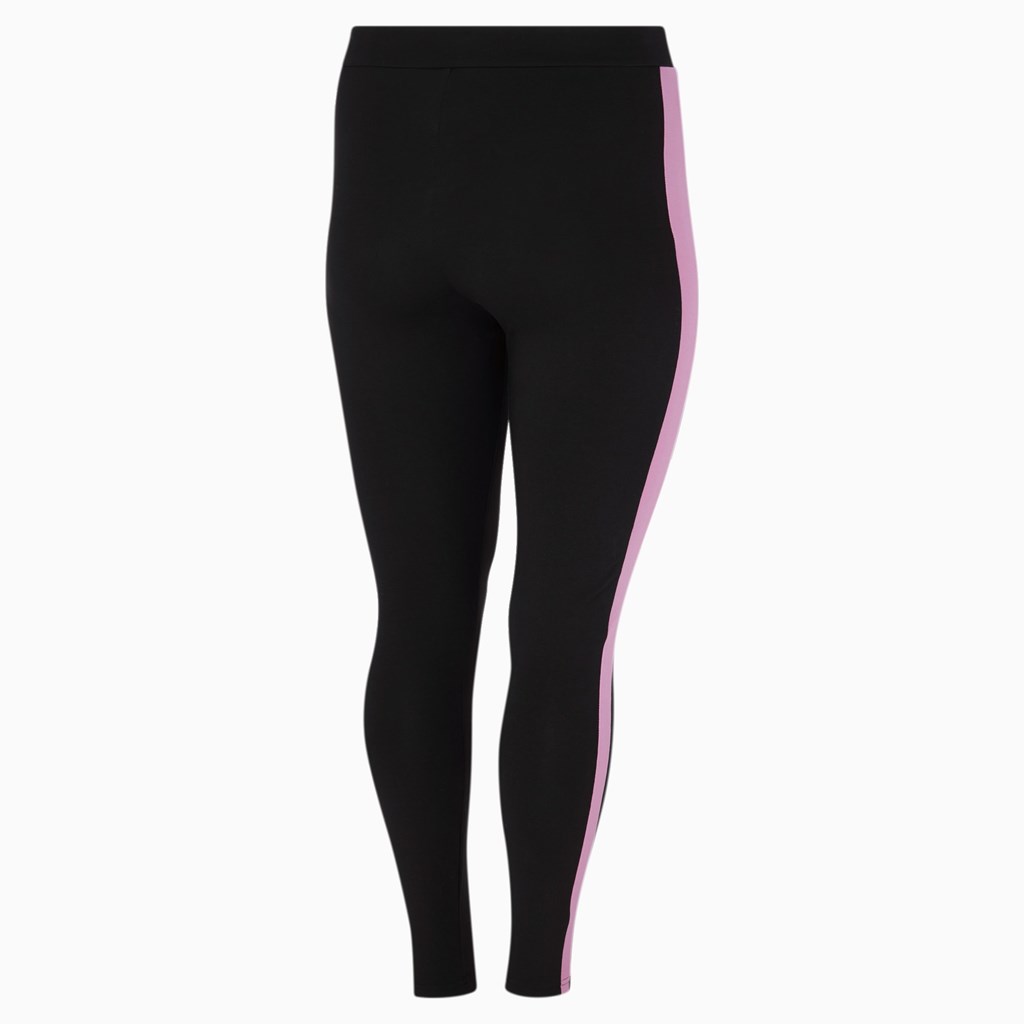 Black / Opera Mauve Puma Iconic T7 PL Women's Leggings | 2601WYHFO