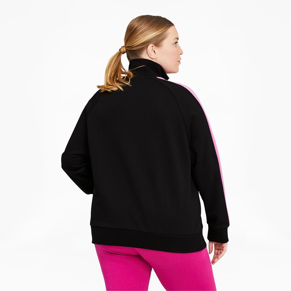 Black / Opera Mauve Puma Iconic T7 Track PL Women's Jacket | 8157ECJKV