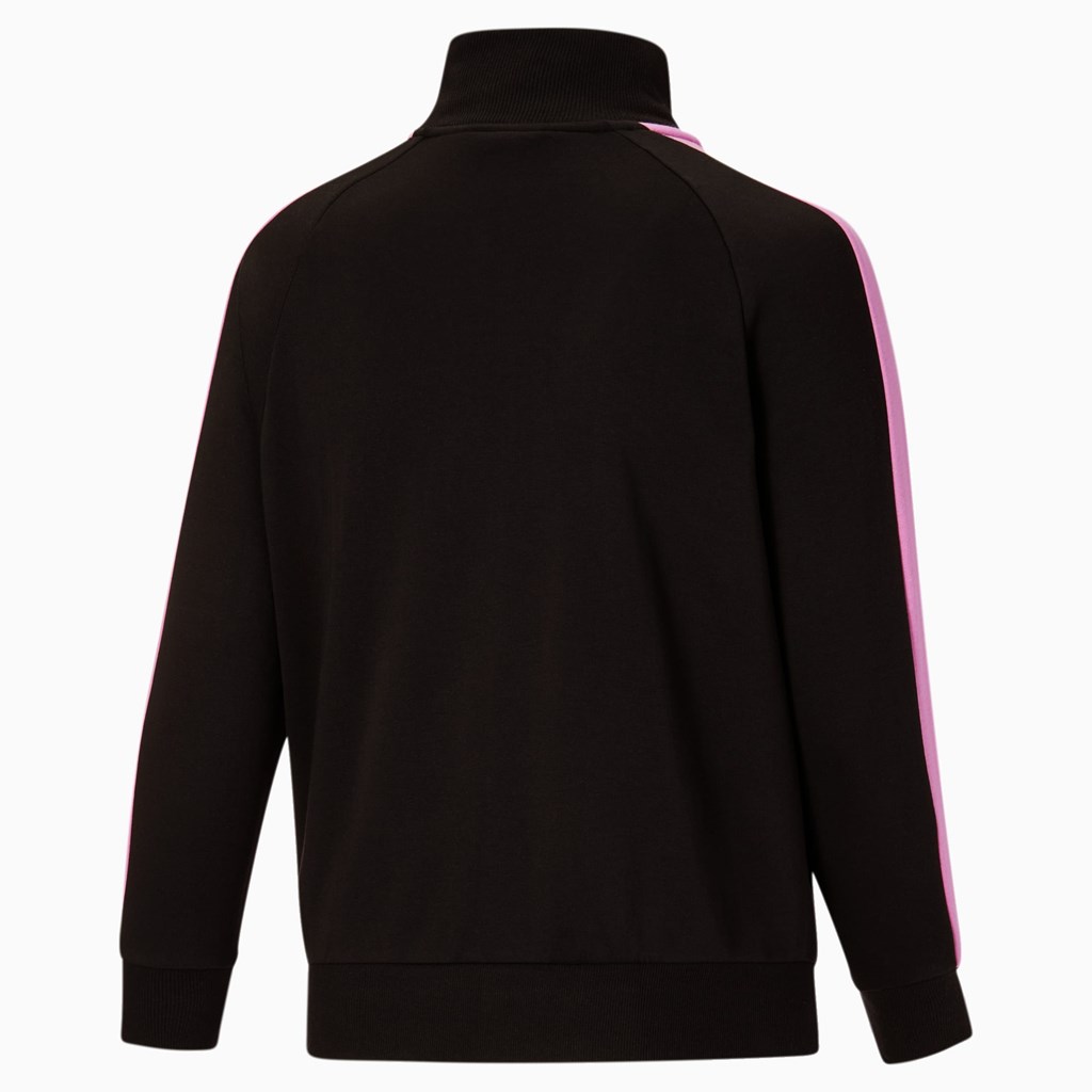 Black / Opera Mauve Puma Iconic T7 Track PL Women's Jacket | 8157ECJKV