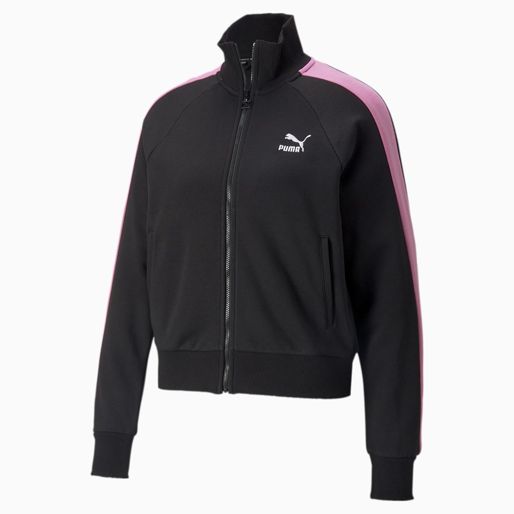 Black / Opera Mauve Puma Iconic T7 Track Women's Jacket | 9315BCWPU