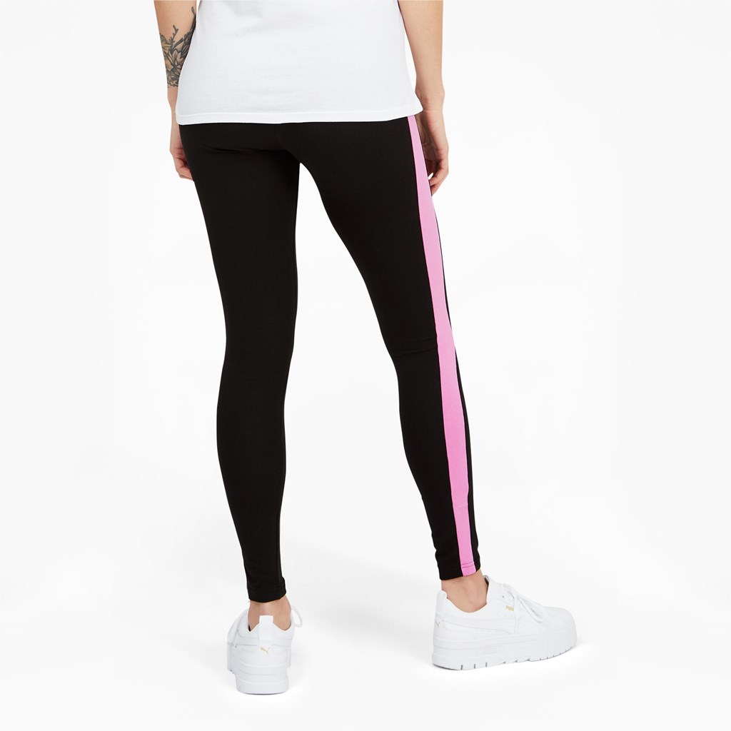 Black / Opera Mauve Puma Iconic T7 Women's Leggings | 3980KZVHG