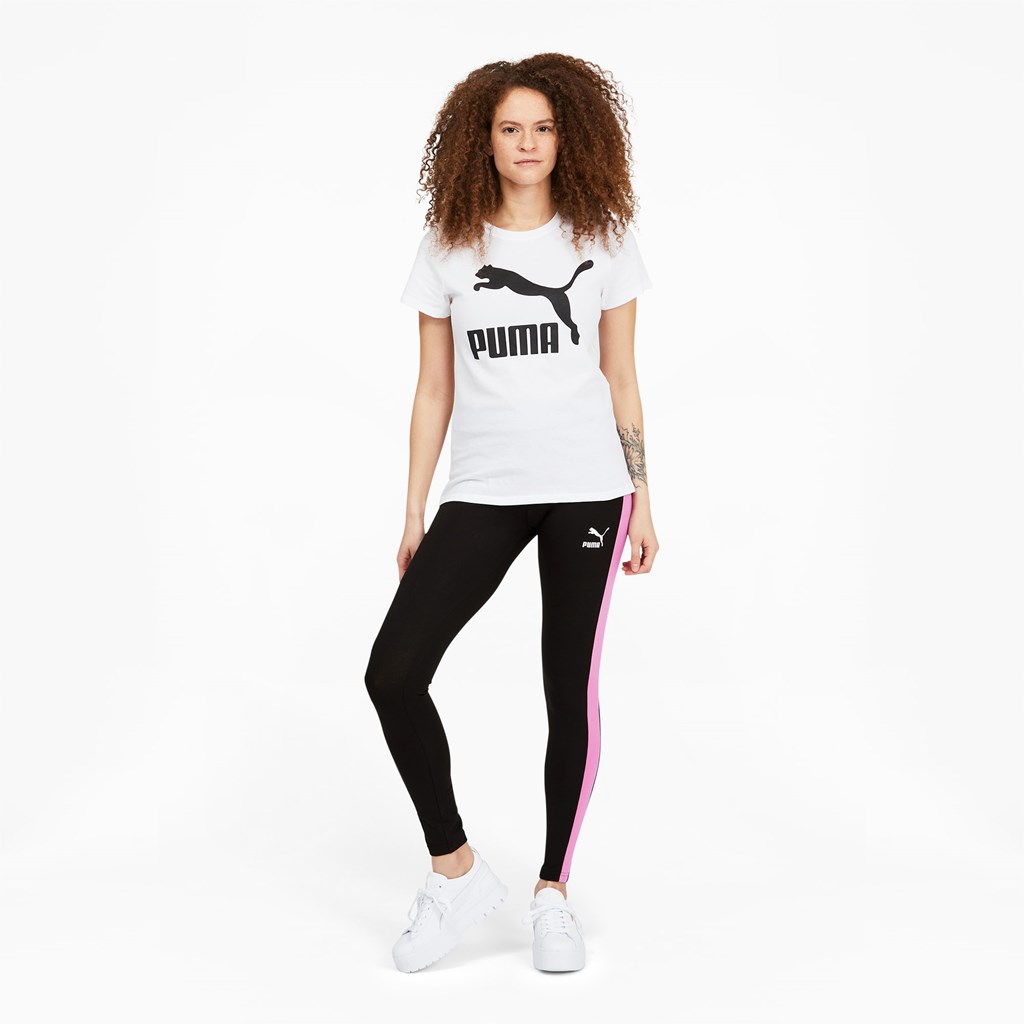 Black / Opera Mauve Puma Iconic T7 Women's Leggings | 3980KZVHG