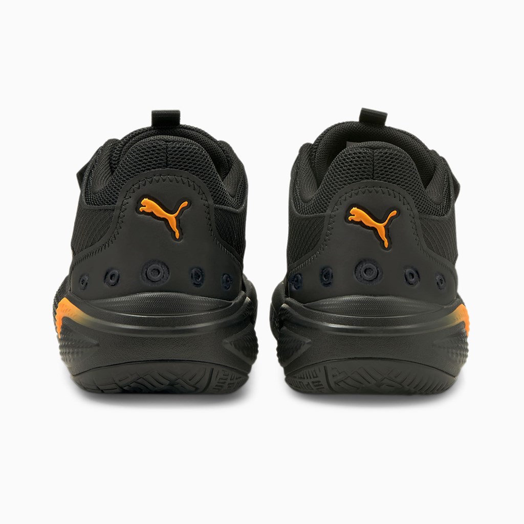 Black / Orange Glow Puma Court Rider Pop Men's Basketball Shoes | 9127RNZJY