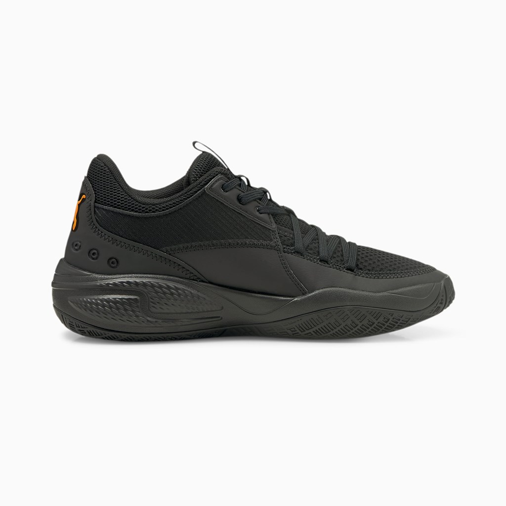 Black / Orange Glow Puma Court Rider Pop Men's Basketball Shoes | 9127RNZJY