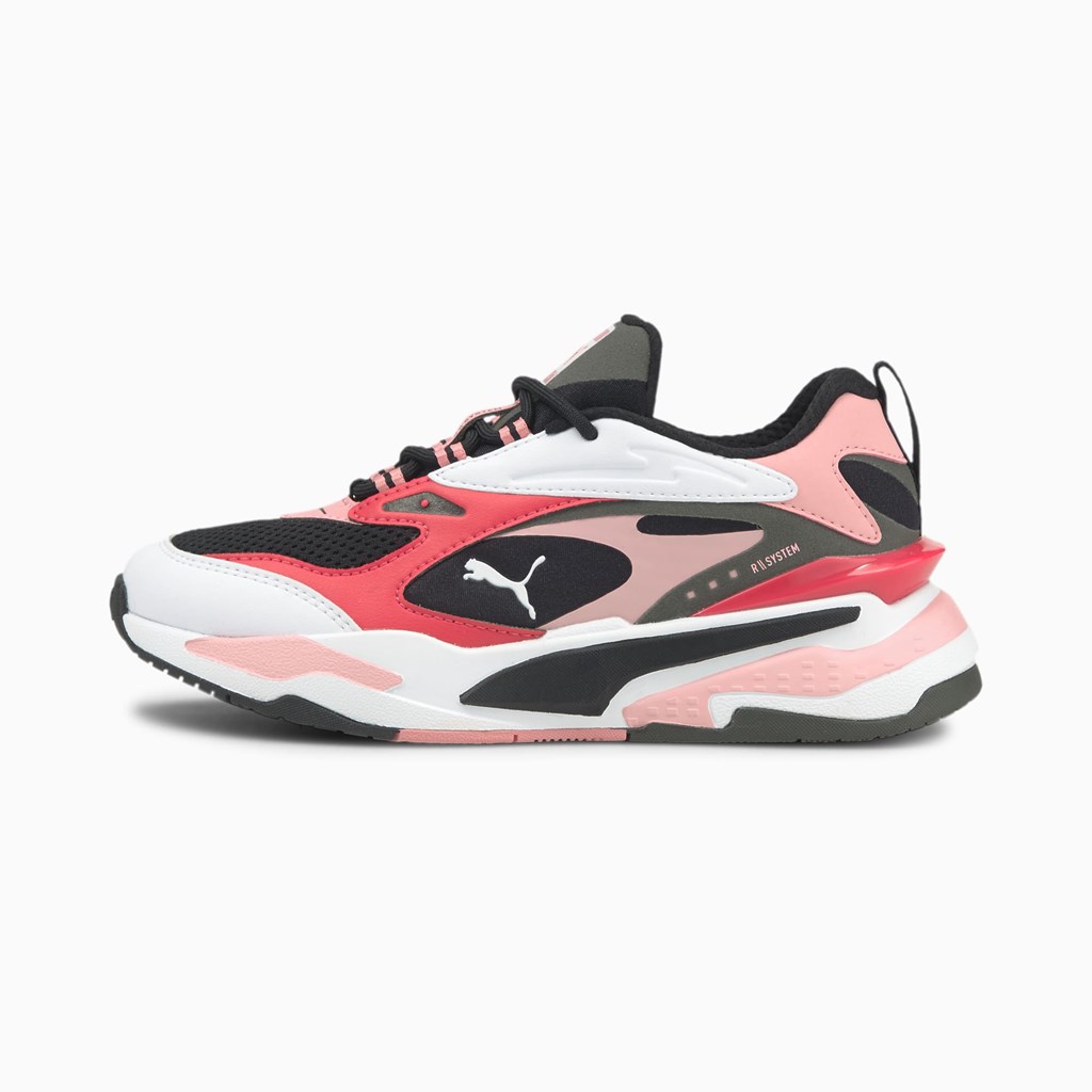 Black / Peony / Paradise Pink Puma RS-Fast JR Boys\' Sneakers | 0294BUHLS