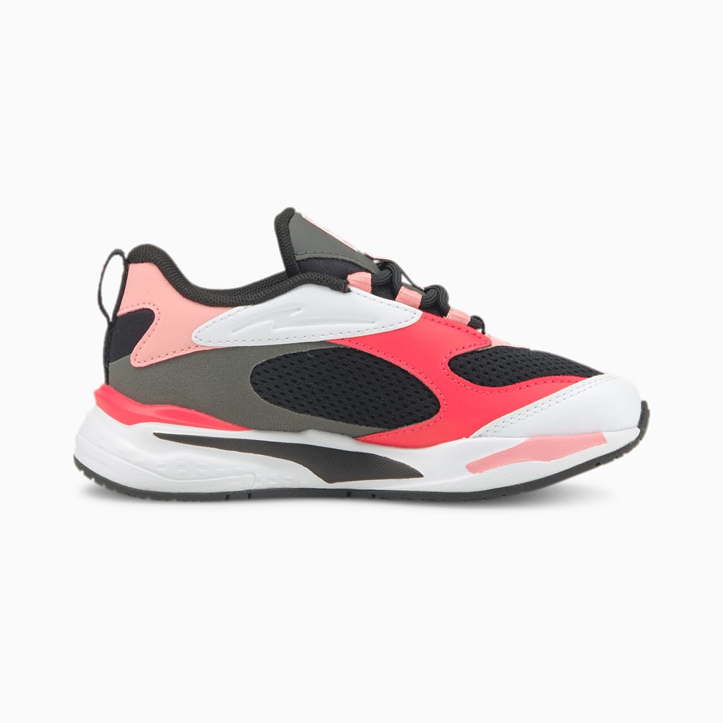 Black / Peony / Paradise Pink Puma RS-Fast Little Girls' Sneakers | 1648HTKFQ