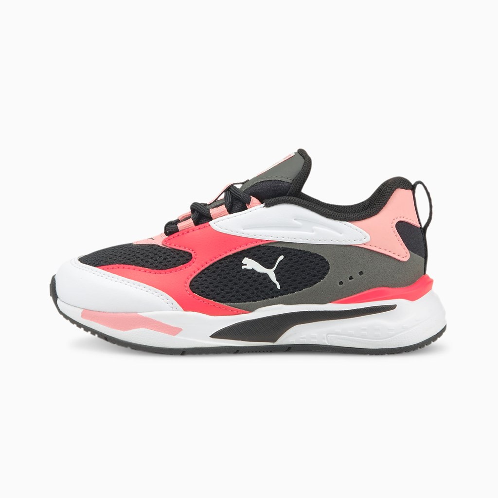 Black / Peony / Paradise Pink Puma RS-Fast Little Girls\' Sneakers | 1648HTKFQ