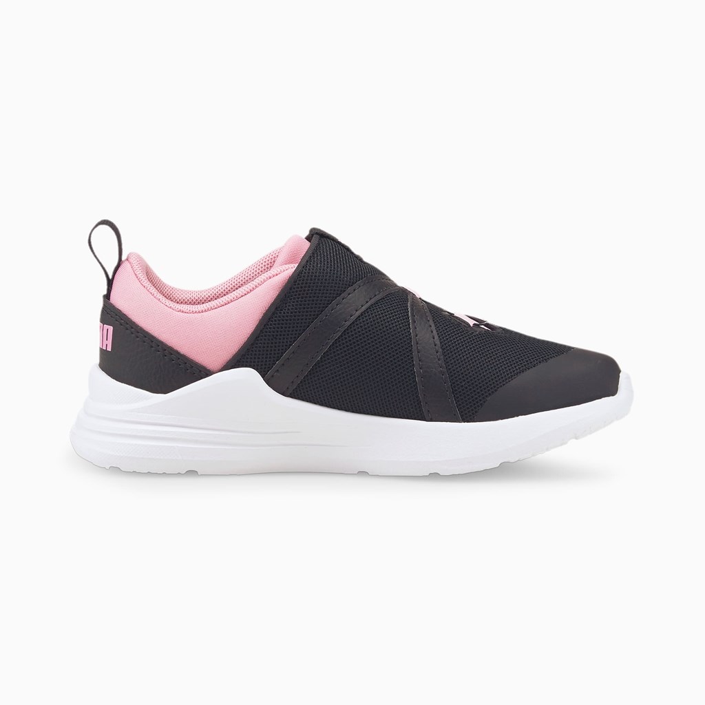 Black / Prism Pink Puma PUMA Wired Run Disc Little Girls' Sneakers | 1562YTRUL