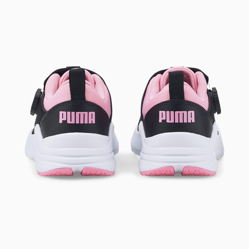 Black / Prism Pink Puma Wired Run Disc JR Girls' Sneakers | 4167VIUAL