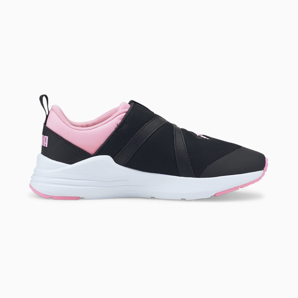 Black / Prism Pink Puma Wired Run Disc JR Girls' Sneakers | 4167VIUAL