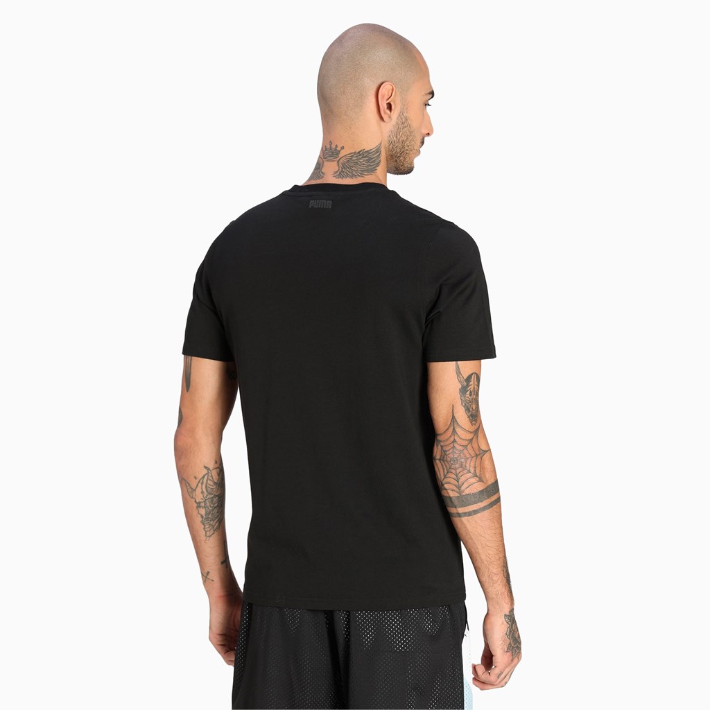 Black Puma 4th Quarter Basketball Men's Tee | 0347EWLSY