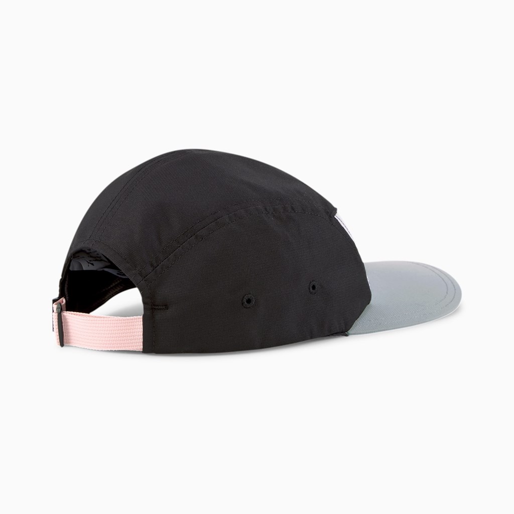 Black Puma Basketball Five-Panel Men's Cap | 4503RCEAO