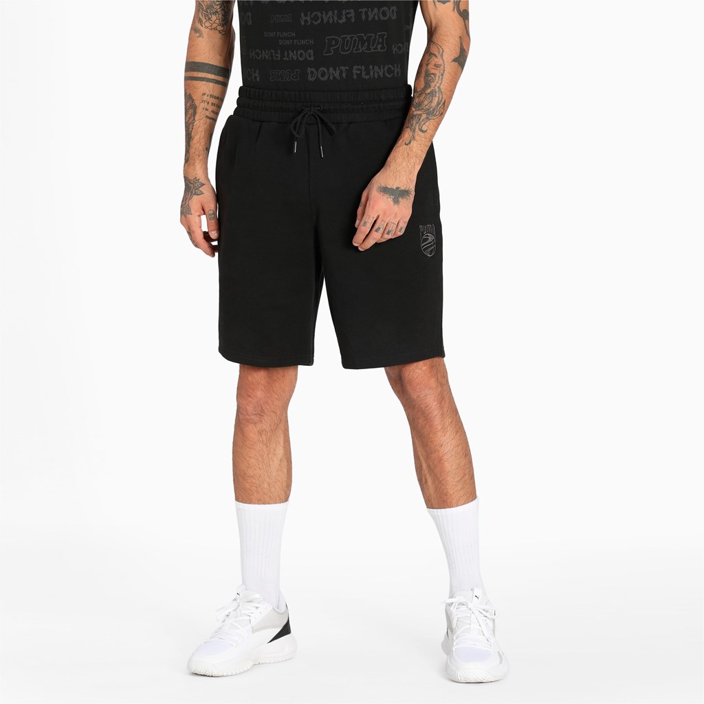 Black Puma Booster Basketball Men's Shorts | 6527OTDVG