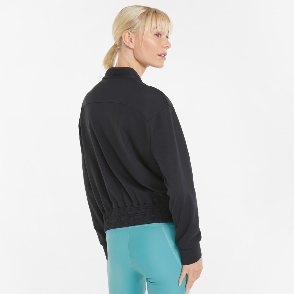 Black Puma CLOUDSPUN Fashion Luxe Training Women's Sweatshirt | 4052JEDXP