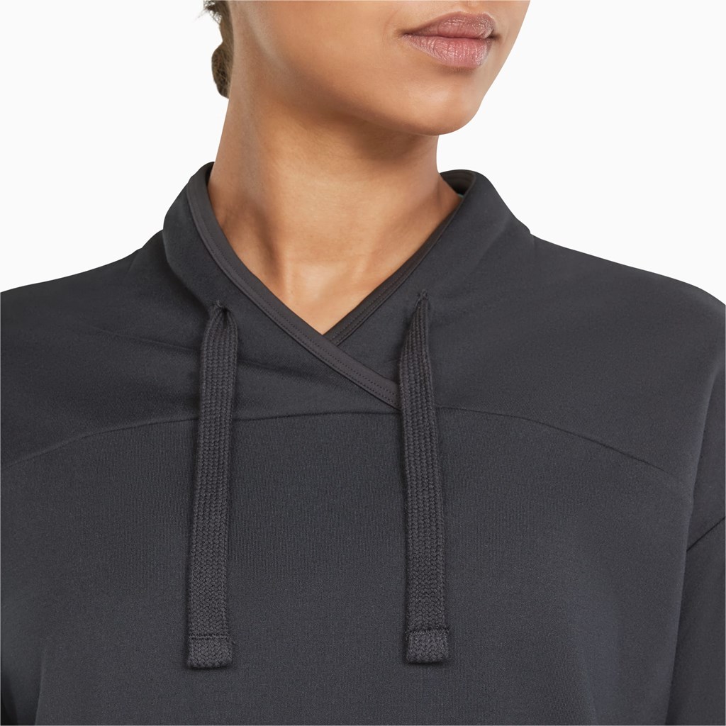 Black Puma CLOUDSPUN Fashion Luxe Training Women's Sweatshirt | 4052JEDXP