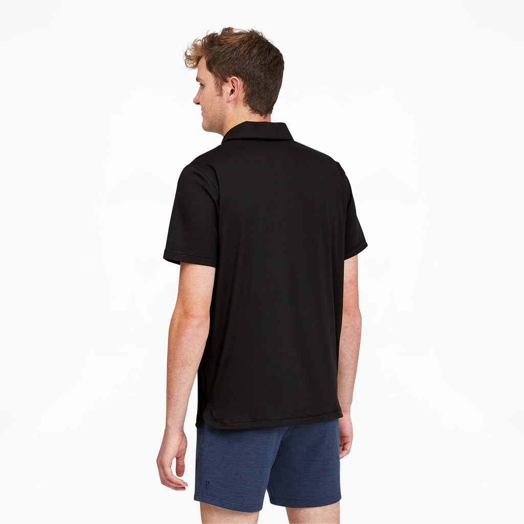 Black Puma CLOUDSPUN GRYLBL Golf Men's Polo | 2760HSQUB