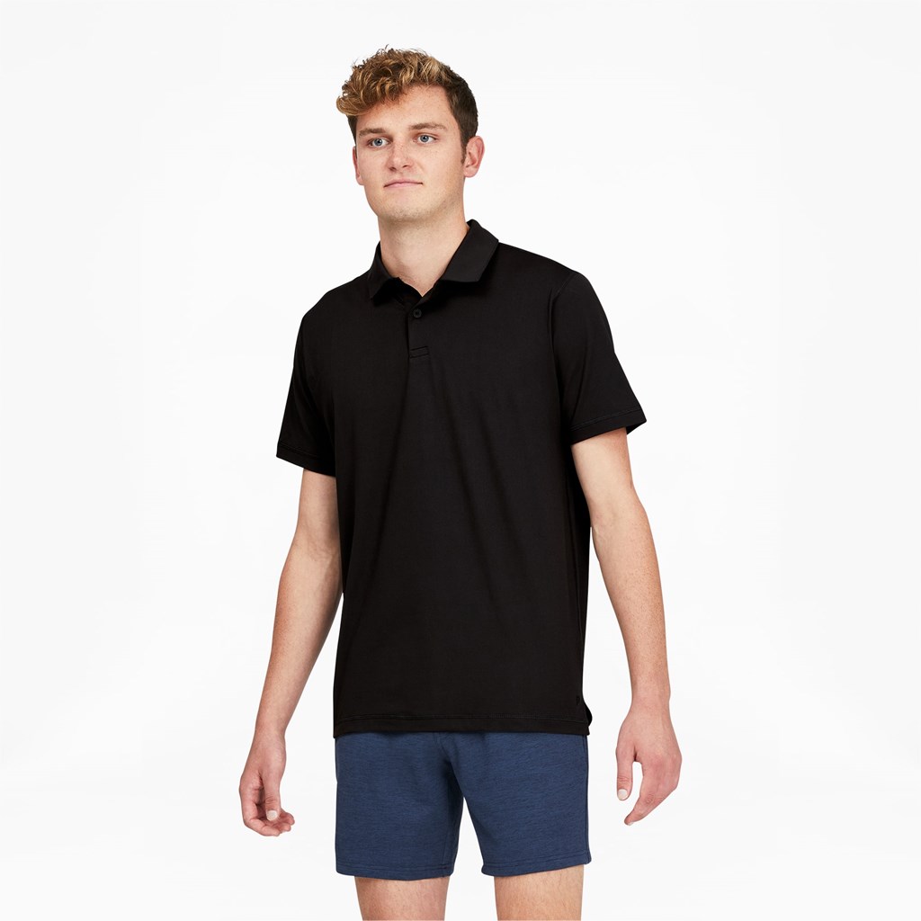 Black Puma CLOUDSPUN GRYLBL Golf Men\'s Polo | 2760HSQUB