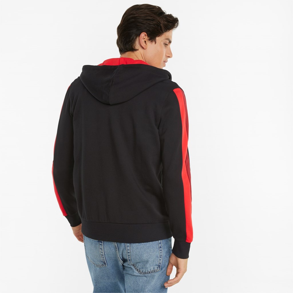 Black Puma CLSX French Terry Full-Zip Men's Hoodie | 5974BVLTX