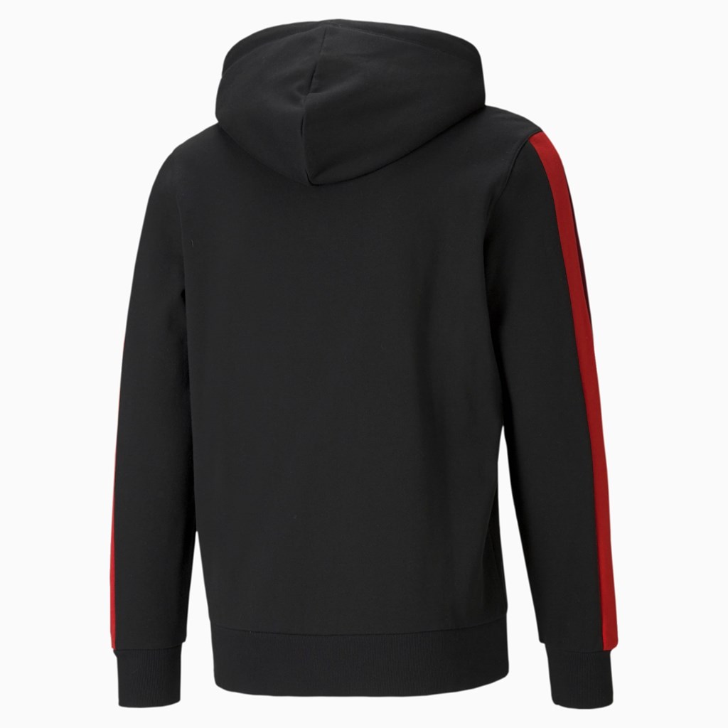 Black Puma CLSX French Terry Full-Zip Men's Hoodie | 5974BVLTX