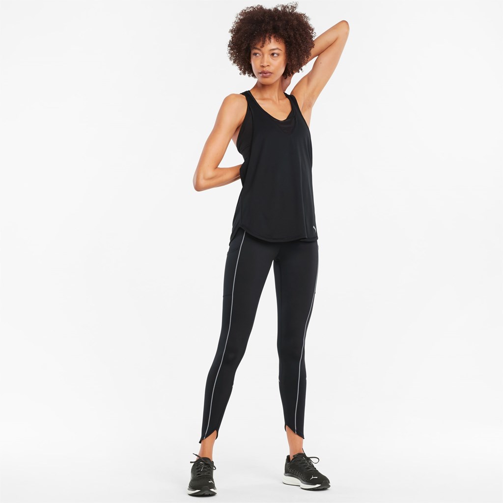 Black Puma COOLADAPT Running Tank Top Women's Tank Top | 6257YMZSA